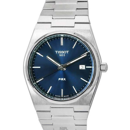 Tissot PRX T-Classic ruostumattomasta teräksestä valmistettu sininen kellotaulu kvartsi T137.410.11.041.00 T1374101104100 100M m