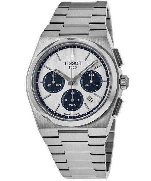 Tissot PRX T-Classic Chronograph White Kellotaulu Automaattinen T137.427.11.011.01 100M miesten kello