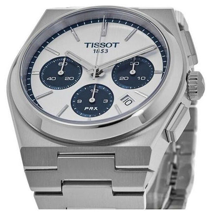 Tissot PRX T-Classic Chronograph White Kellotaulu Automaattinen T137.427.11.011.01 100M miesten kello