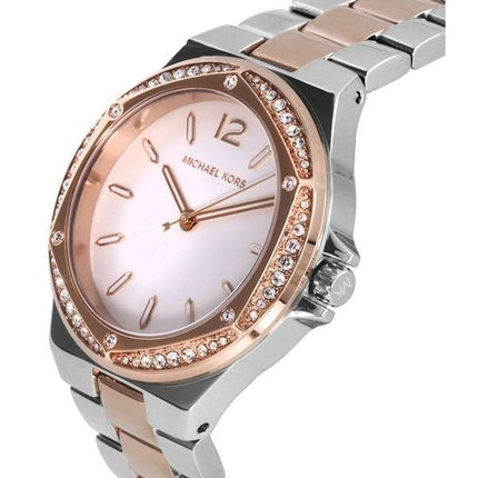 Kunnostettu Michael Kors Lennox Crystal Accents hopea kellotaulu kvartsi MK6989 naisten kello