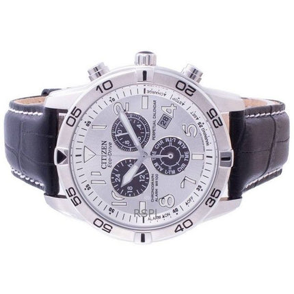 Kunnostettu Citizen Perpetual Calendar Chronograph Silver Dial Eco-Drive BL5470-14A 100M miesten kello