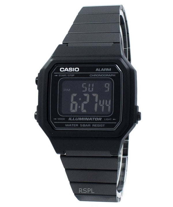 Kunnostettu Casio Illuminator Chronograph Digital ruostumattomasta teräksestä valmistettu kvartsi B650WB-1B Unisex kello