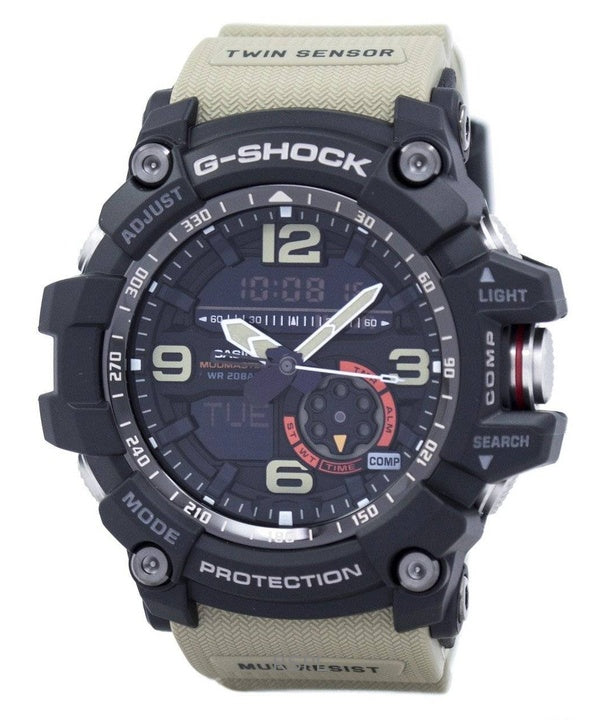 Kunnostettu Casio G-Shock Mudmaster analoginen digitaalinen kaksoisanturi hartsihihna musta kellotaulu kvartsi GG-1000-1A5 200M