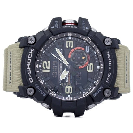 Kunnostettu Casio G-Shock Mudmaster analoginen digitaalinen kaksoisanturi hartsihihna musta kellotaulu kvartsi GG-1000-1A5 200M