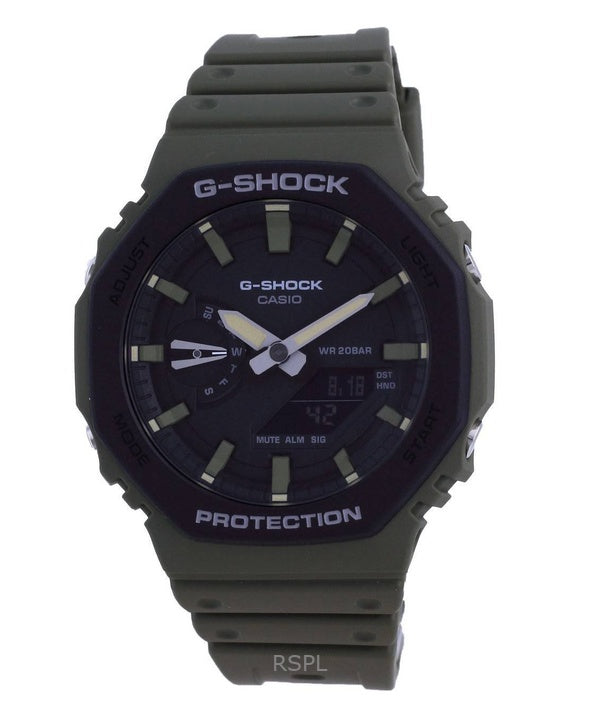 Kunnostettu Casio G-Shock analoginen digitaalinen hartsihihna musta kellotaulu Quartz GA-2110SU-3A 200M miesten kello