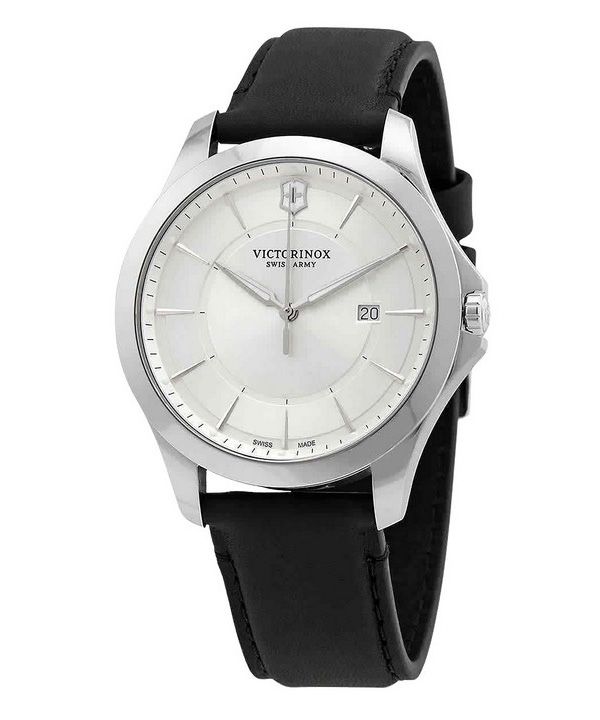 Victorinox Swiss Army Alliancen nahkaranneke hopea kellotaulu kvartsi 241905 100M miesten kello