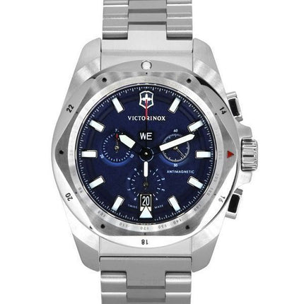 Victorinox Sveitsin armeija INOX Chronograph ruostumaton teräs sininen kellotaulu kvartsi Diver's 241985 200M miesten kello