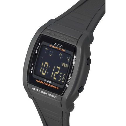 Casio digitaalinen urheiluhartsihihna, musta kellotaulu kvartsi W-201-1B miesten kello