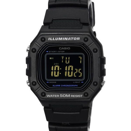 Casio Standard digitaalinen hartsihihna musta kellotaulu kvartsi W-218H-1B miesten kello