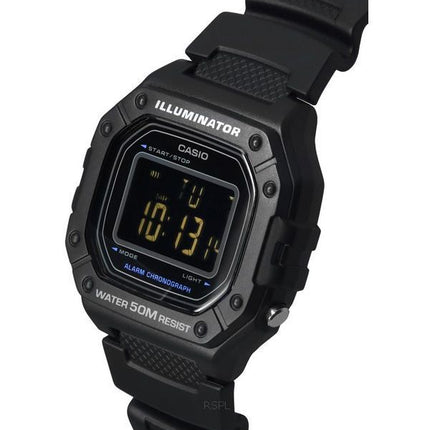 Casio Standard digitaalinen hartsihihna musta kellotaulu kvartsi W-218H-1B miesten kello