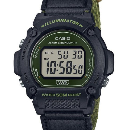 Casio Standard vihreä digitaalinen kangashihna kvartsi W-219HB-3AV miesten kello