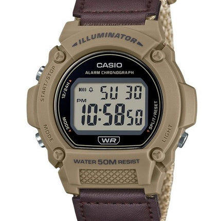 Casio Standard ruskea digitaalinen kangasranneke Quartz W-219HB-5AV miesten kello