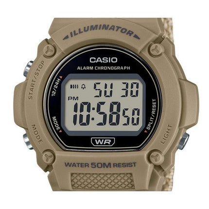 Casio Standard ruskea digitaalinen kangasranneke Quartz W-219HB-5AV miesten kello