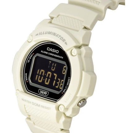 Casio Standard Illuminator digitaalinen valkoinen hartsihihna kvartsi W-219HC-8B miesten kello