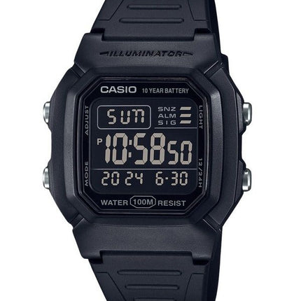 Casio Digital Black Dual Time Hartsihihna Quartz W-800H-1BV 100M Miesten kello