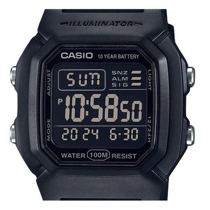 Casio Digital Black Dual Time Hartsihihna Quartz W-800H-1BV 100M Miesten kello