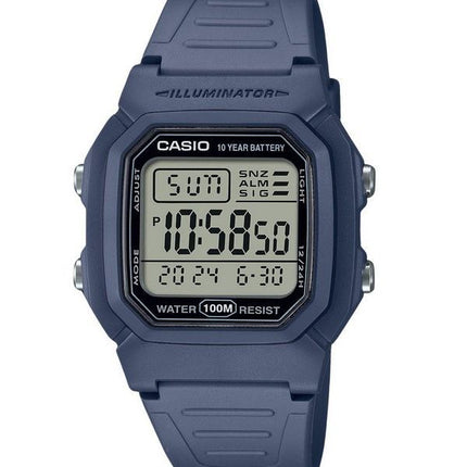 Casio digitaalinen hartsihihna vaaleansininen kvartsi W-800H-2AV 100M miesten kello