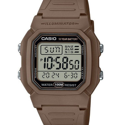 Casio Digital Brown Dual Time Resin Range Quartz W-800H-5AV 100M Miesten kello