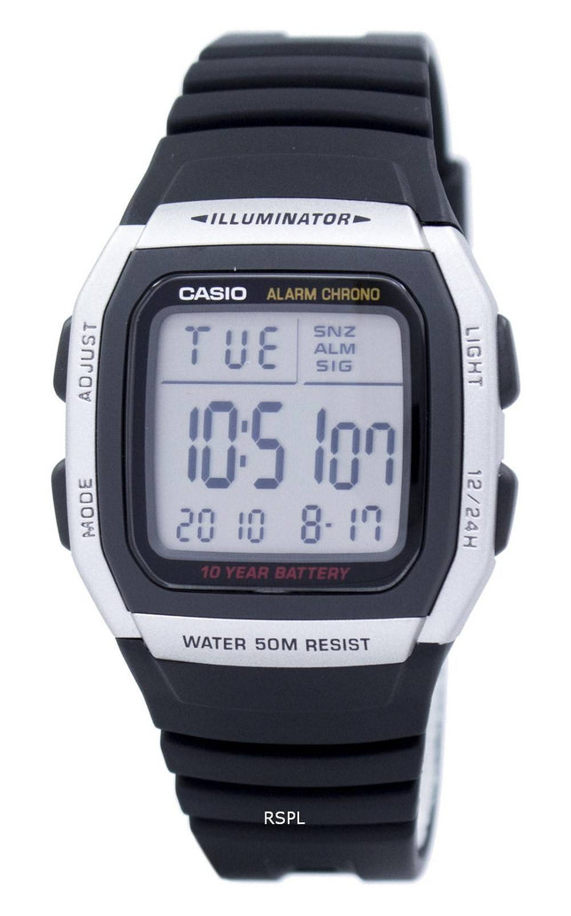 Casio nuorten digitaalinen herätyskello Chrono valaisin 1AVDF / 96H/W W-96 tunnin-1AV Miesten kello