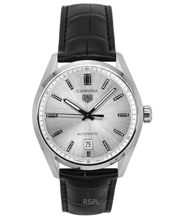 Tag Heuer Carrera Date Nahkahihna Harmaa Kellotaulu Automaattinen WBN2111.FC6505 100M Miesten kello