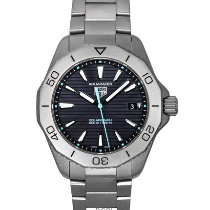 Tag Heuer Aquaracer Professional 200 Solargraph Titanium Sunray Black Dial Quartz Diver WBP1180.BF0000 200M Miesten kello