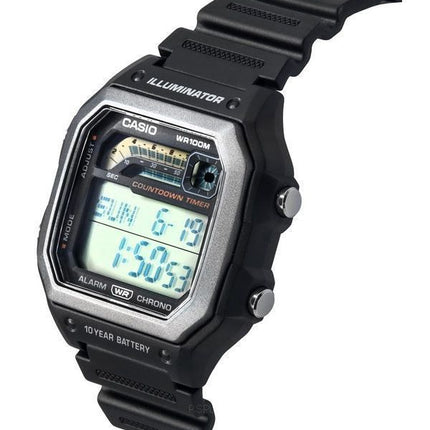 Casio Standard digitaalinen musta hartsihihna kvartsi WS-1600H-1A 100M miesten kello