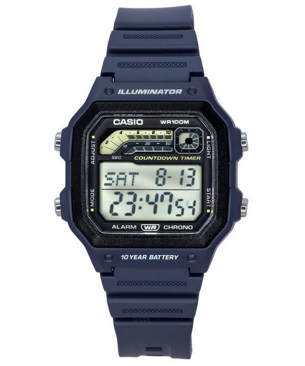 Casio Standard digitaalinen sininen hartsihihna kvartsi WS-1600H-2A 100M miesten kello