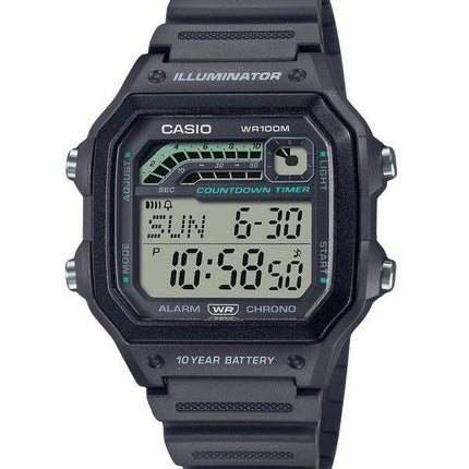 Casio Standard digitaalinen hartsihihna, harmaa kvartsi WS-1600H-8AV 100M miesten kello