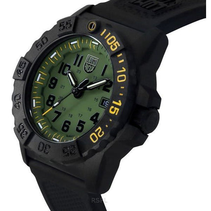 Luminox Navy SEAL Foundation -kumihihna vihreä kellotaulu Kvartsi Diver&#39,s XS.3517.NSF.SET 200M miesten kello lisähihnalla