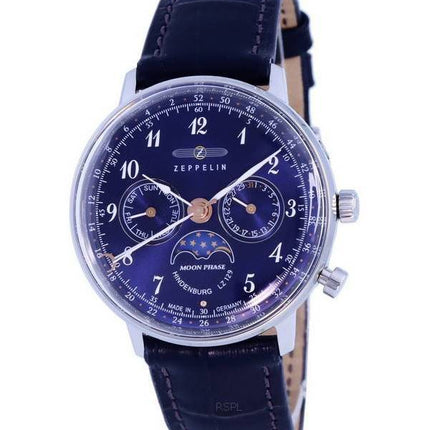 Zeppelin LZ129 Hindenburg Moonphase Blue Dial Quartz 7037-3 70373 naisten kello