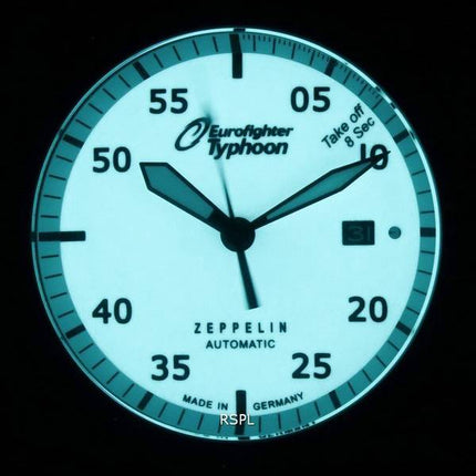 Zeppelin Eurofighter Chronograph nahkahihna beige kellotaulu automaattinen sukeltaja 7268-5 72685 200M miesten kello