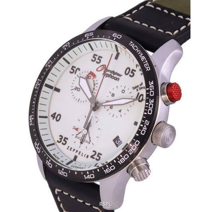 Zeppelin Eurofighter Chronograph nahkaranneke beige kellotaulu Quartz 7298-5 72985 100M miesten kello