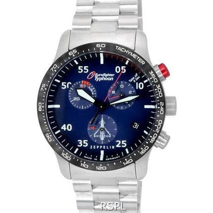 Zeppelin Eurofighter Chronograph Blue Dial Quartz 7298M-3_SET 7298M3_SET 100M Miesten kello rannekkeilla