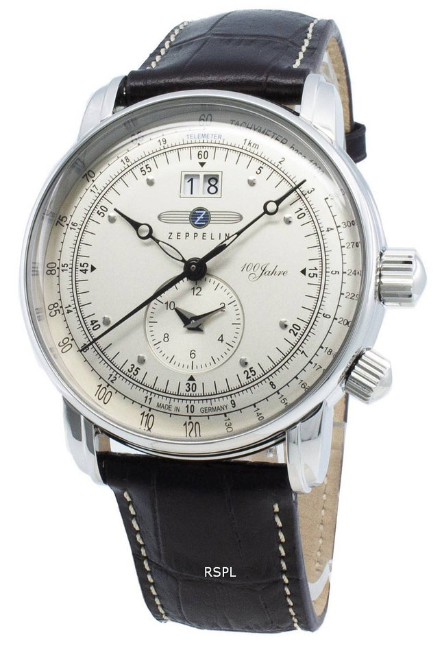 Zeppelin 100 Jahre 7640-1 76401 Quartz Tachymeter miesten kello