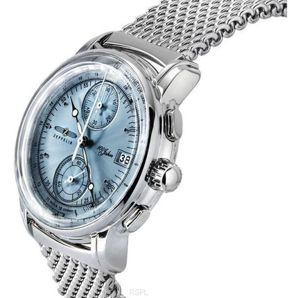 Zeppelin 100 Jahre Ed 1 Chronograph Ice Blue Kellotaulu Quartz 8670M4 Miesten kello