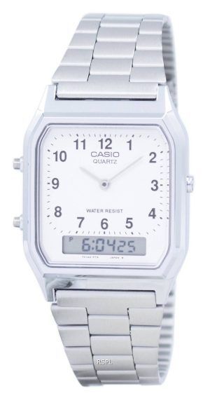 Casio Vintage kaksoisaika analoginen digitaalinen kvartsi AQ 230A 7BMQ AQ230A 7BMQ Miesten Watch