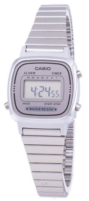 Casio Digital ruostumattomasta teräksestä herätyskello ajastin LA670WA 7DF LA670WA-7 naisten kello