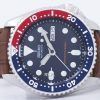 Seiko automaattinen Diver 200M suhde ruskea nahka SKX009K1 LS7 Miesten Watch