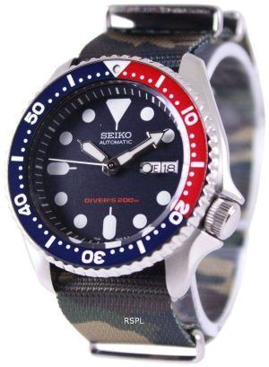 Seiko automaattisen sukeltajan 200 miljoonan armeijan NATO-hihna SKX009K1-NATO5 miesten kello