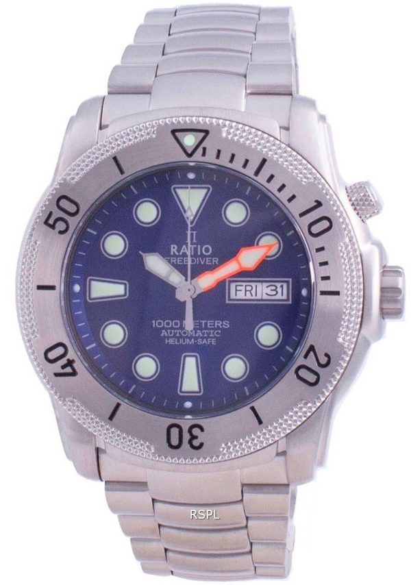 Verhältnis Free Diver Helium-Safe Automatik 1068MD96-34VA-BLU 1000M Herrenuhr