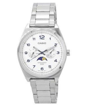 Casio Standard Analog Moon Phase valkoinen kellotaulu kvartsi MTP-M300D-7A MTPM300D-7 miesten kello