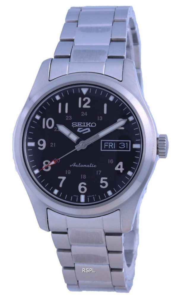 Seiko 5 urheilukenttä musta kellotaulu automaattinen SRPG27 SRPG27K1 SRPG27K 100M miesten kello