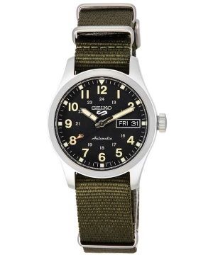 Seiko 5 Sports Green Zone keskikentän musta kellotaulu automaattinen SRPJ85K1 100M miesten kello