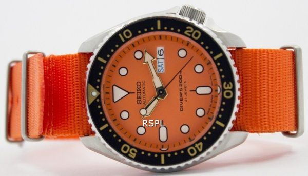 Seiko automaattisen sukeltajan 200M: n NATO-hihna SKX011J1-NATO7 miesten kello