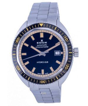 Edox Hydro-Sub Diver&#39,s ruostumattomasta teräksestä valmistettu musta kellotaulu 801283NBMNIB 300M miesten kello