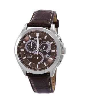 Citizen Eco-Drive Perpetual GMT nahkahihna ruskea kellotaulu BL8160-07X 100M miesten kello