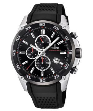 Festina The Originals Chronograph kumihihna musta kellotaulu kvartsi F20330-5 100M miesten kello