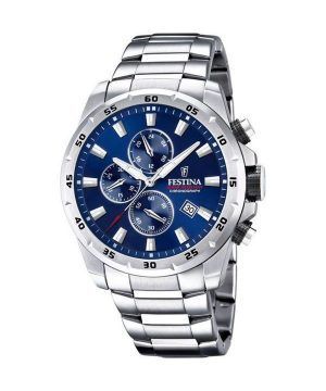 Festina Sport Chronograph ruostumaton teräs sininen kellotaulu kvartsi F20463-2 100M miesten kello