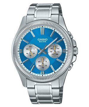 Casio Enticer analoginen ruostumattomasta teräksestä valmistettu jääsininen kellotaulu kvartsi MTP-1375D-2A2 miesten kello