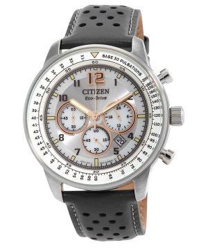 Citizen Chronograph nahkaranneke, harmaa kellotaulu Eco-Drive CA4500-24H 100M miesten kello